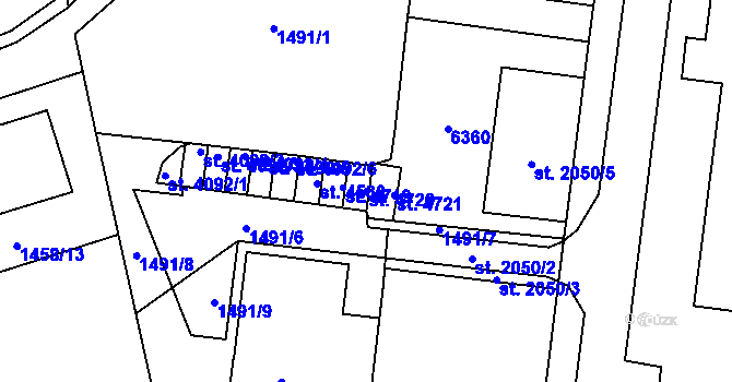 Parcela st. 4720 v KÚ Beroun, Katastrální mapa