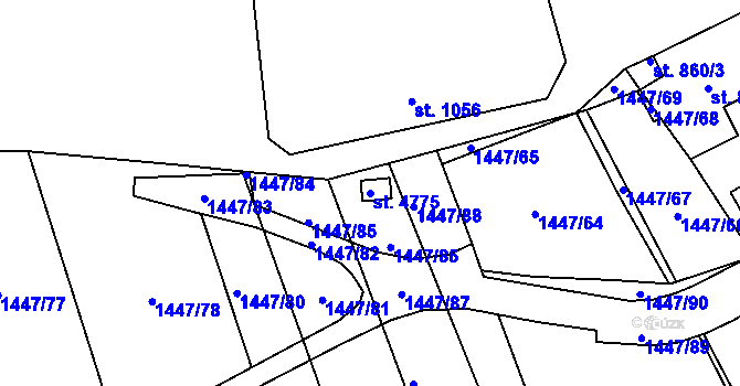 Parcela st. 4775 v KÚ Beroun, Katastrální mapa