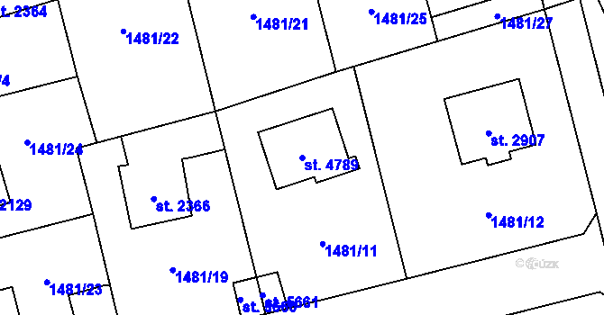 Parcela st. 4789 v KÚ Beroun, Katastrální mapa