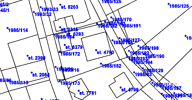 Parcela st. 4790 v KÚ Beroun, Katastrální mapa