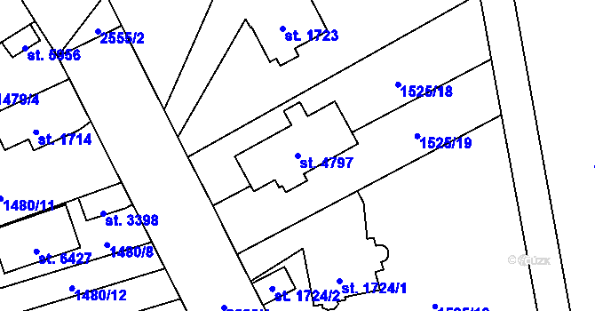 Parcela st. 4797 v KÚ Beroun, Katastrální mapa