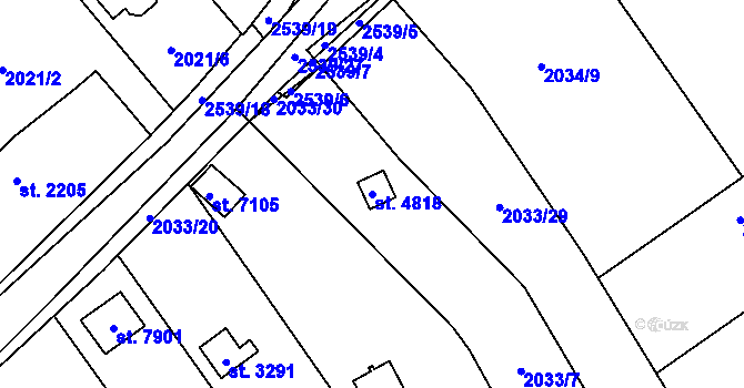Parcela st. 4818 v KÚ Beroun, Katastrální mapa