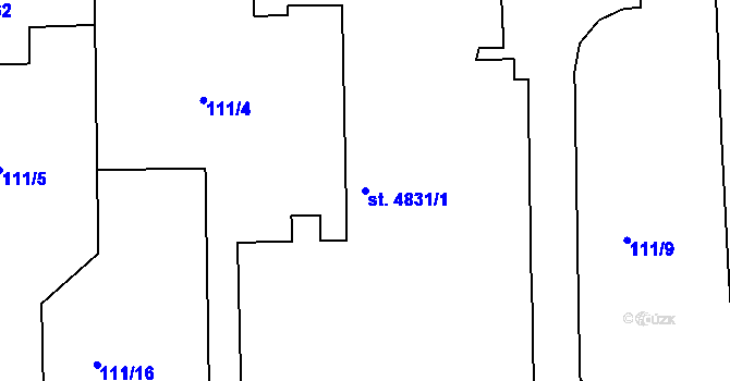 Parcela st. 4831/1 v KÚ Beroun, Katastrální mapa