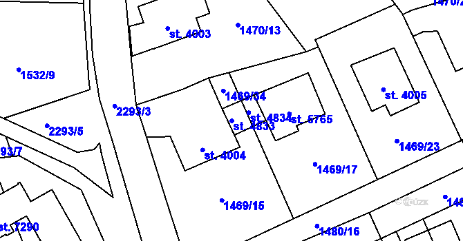 Parcela st. 4833 v KÚ Beroun, Katastrální mapa