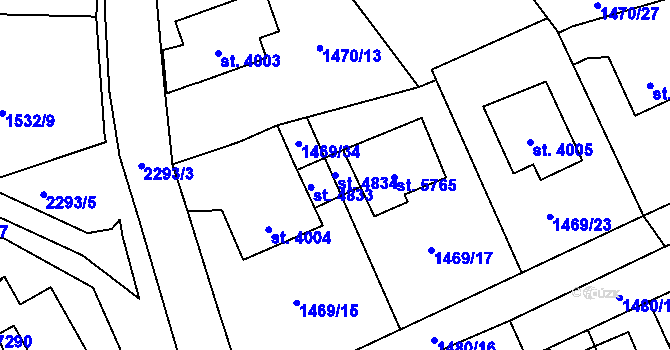 Parcela st. 4834 v KÚ Beroun, Katastrální mapa