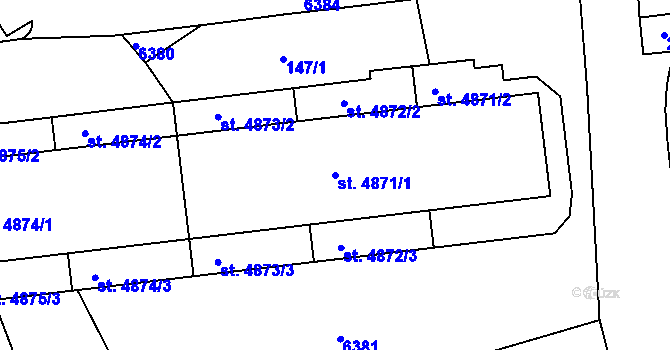 Parcela st. 4871/1 v KÚ Beroun, Katastrální mapa