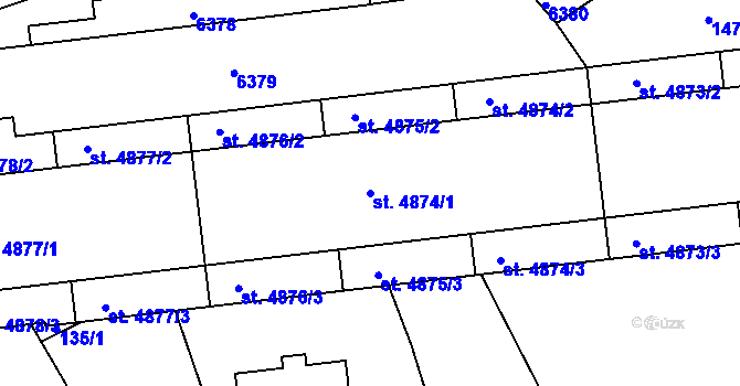 Parcela st. 4874/1 v KÚ Beroun, Katastrální mapa