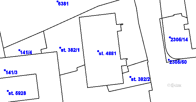 Parcela st. 4881 v KÚ Beroun, Katastrální mapa