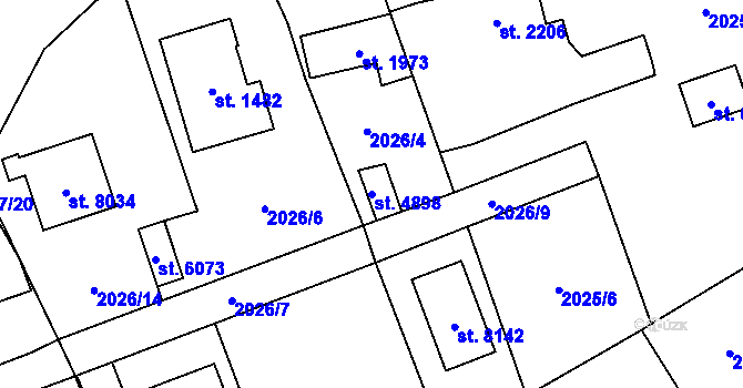 Parcela st. 4898 v KÚ Beroun, Katastrální mapa