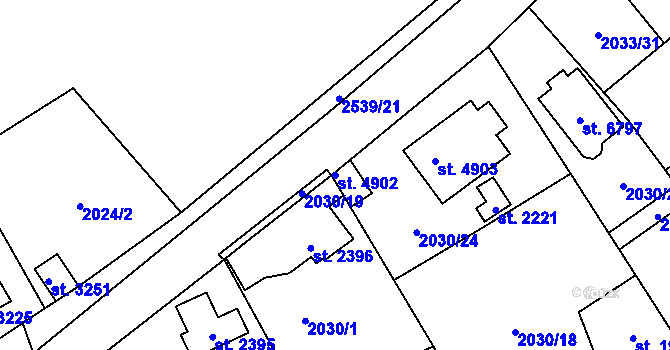 Parcela st. 4902 v KÚ Beroun, Katastrální mapa