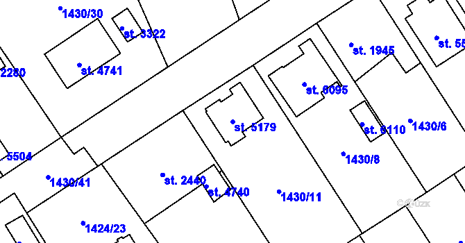 Parcela st. 5179 v KÚ Beroun, Katastrální mapa