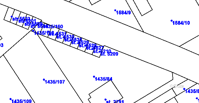 Parcela st. 5209 v KÚ Beroun, Katastrální mapa