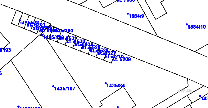 Parcela st. 5210 v KÚ Beroun, Katastrální mapa