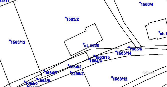 Parcela st. 5220 v KÚ Beroun, Katastrální mapa