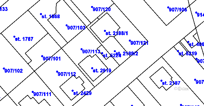 Parcela st. 5224 v KÚ Beroun, Katastrální mapa