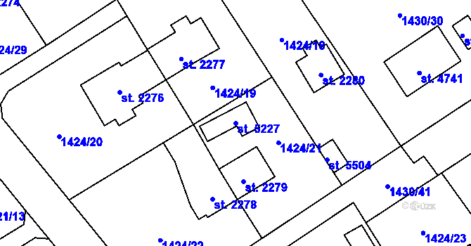 Parcela st. 5227 v KÚ Beroun, Katastrální mapa