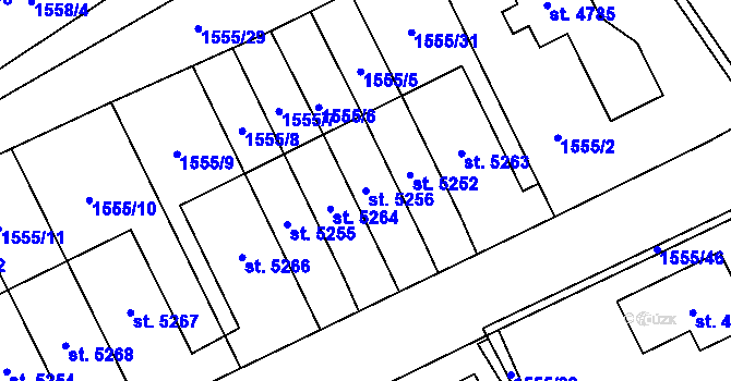 Parcela st. 5256 v KÚ Beroun, Katastrální mapa