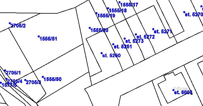 Parcela st. 5260 v KÚ Beroun, Katastrální mapa