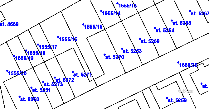 Parcela st. 5270 v KÚ Beroun, Katastrální mapa