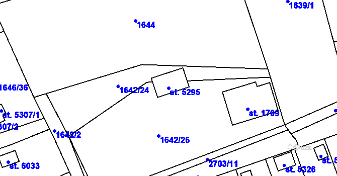 Parcela st. 5295 v KÚ Beroun, Katastrální mapa
