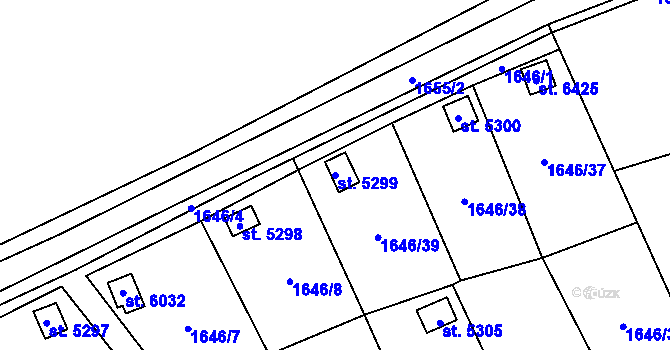 Parcela st. 5299 v KÚ Beroun, Katastrální mapa