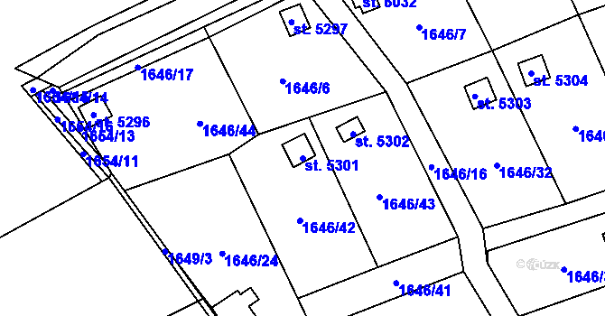 Parcela st. 5301 v KÚ Beroun, Katastrální mapa