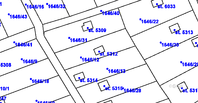 Parcela st. 5312 v KÚ Beroun, Katastrální mapa