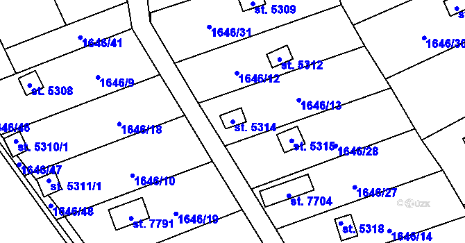 Parcela st. 5314 v KÚ Beroun, Katastrální mapa