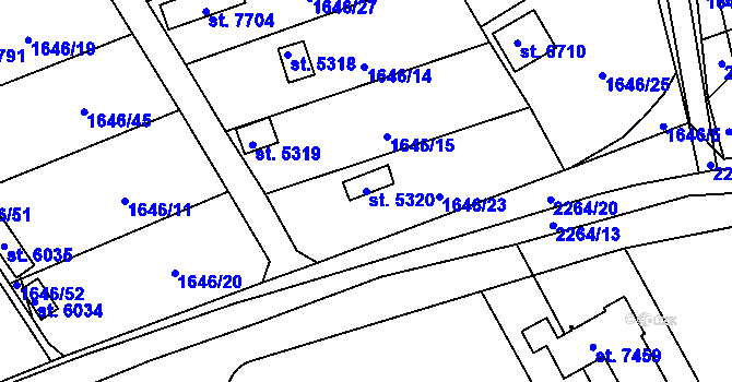 Parcela st. 5320 v KÚ Beroun, Katastrální mapa
