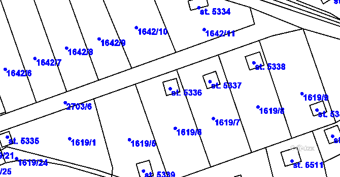 Parcela st. 5336 v KÚ Beroun, Katastrální mapa