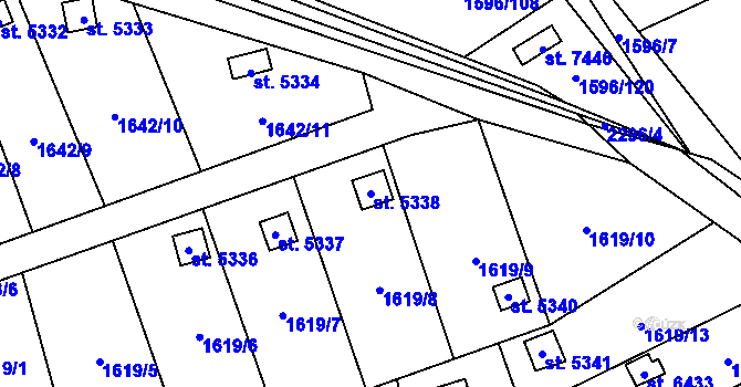Parcela st. 5338 v KÚ Beroun, Katastrální mapa