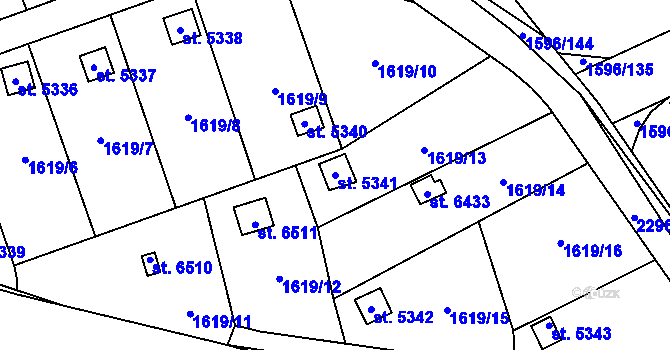 Parcela st. 5341 v KÚ Beroun, Katastrální mapa