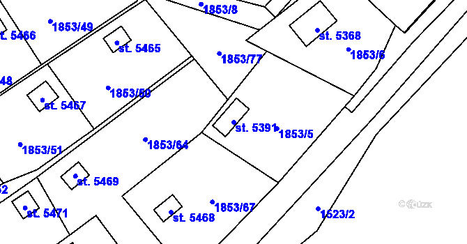 Parcela st. 5391 v KÚ Beroun, Katastrální mapa