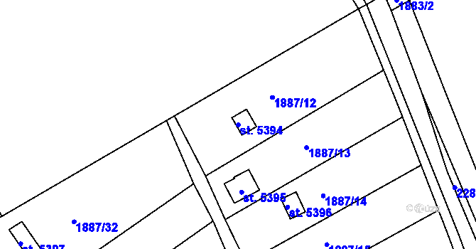 Parcela st. 5394 v KÚ Beroun, Katastrální mapa