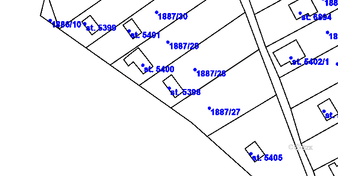 Parcela st. 5398 v KÚ Beroun, Katastrální mapa