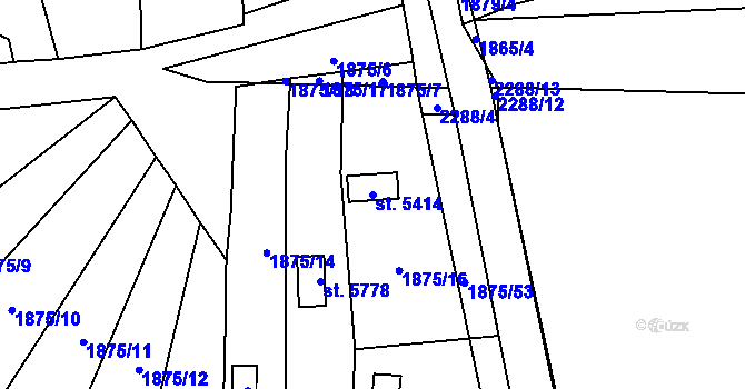 Parcela st. 5414 v KÚ Beroun, Katastrální mapa