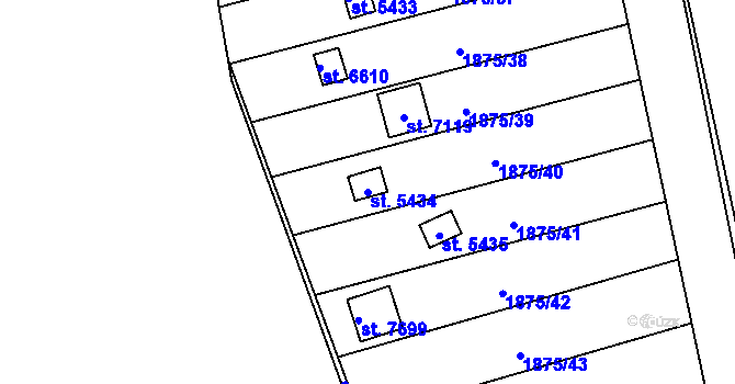 Parcela st. 5434 v KÚ Beroun, Katastrální mapa