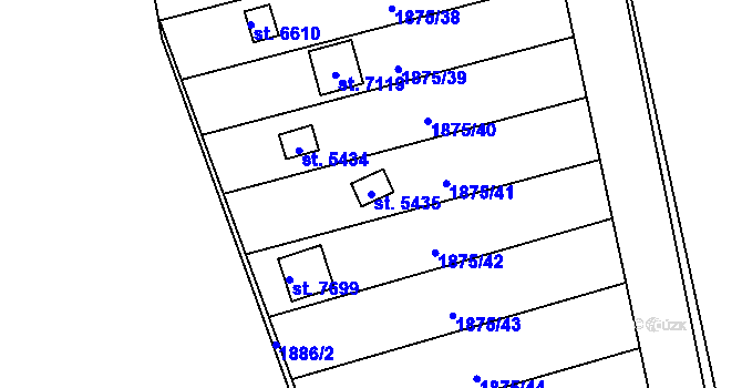 Parcela st. 5435 v KÚ Beroun, Katastrální mapa
