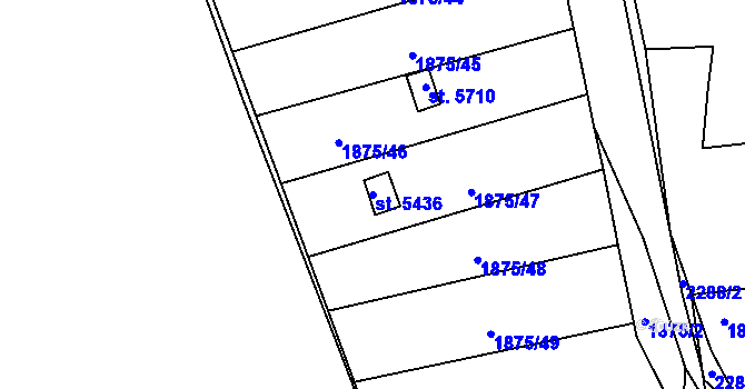 Parcela st. 5436 v KÚ Beroun, Katastrální mapa