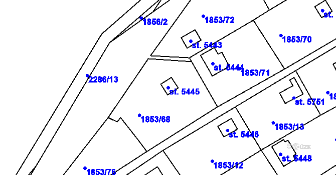 Parcela st. 5445 v KÚ Beroun, Katastrální mapa
