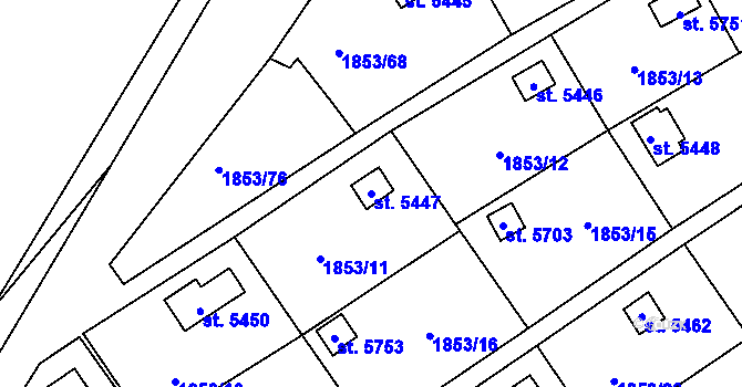 Parcela st. 5447 v KÚ Beroun, Katastrální mapa
