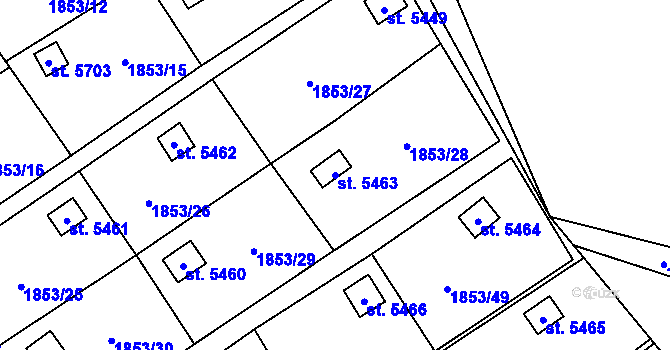 Parcela st. 5463 v KÚ Beroun, Katastrální mapa