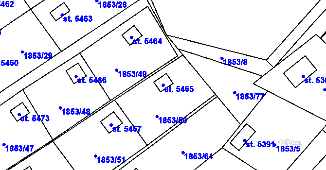Parcela st. 5465 v KÚ Beroun, Katastrální mapa