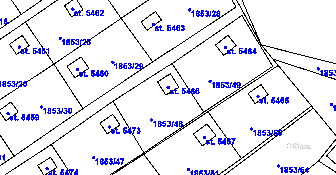 Parcela st. 5466 v KÚ Beroun, Katastrální mapa