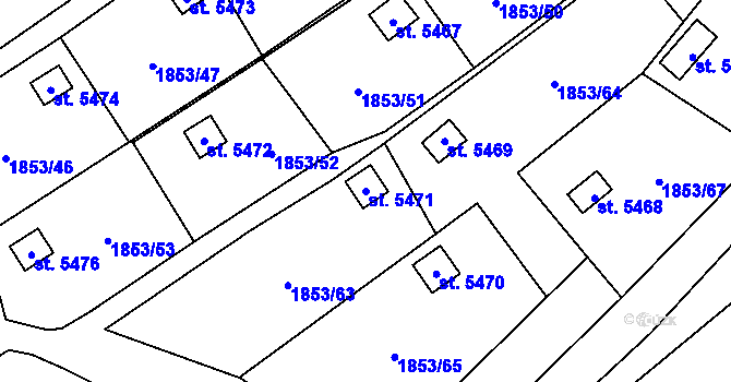 Parcela st. 5471 v KÚ Beroun, Katastrální mapa