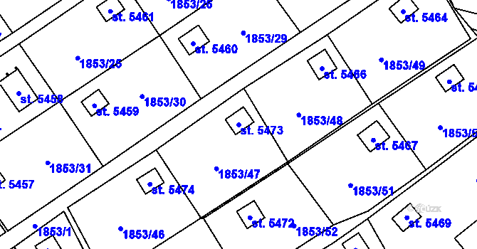Parcela st. 5473 v KÚ Beroun, Katastrální mapa
