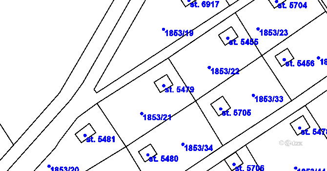Parcela st. 5479 v KÚ Beroun, Katastrální mapa