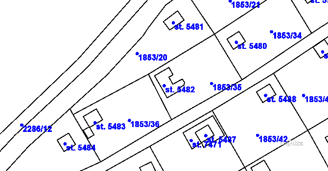 Parcela st. 5482 v KÚ Beroun, Katastrální mapa