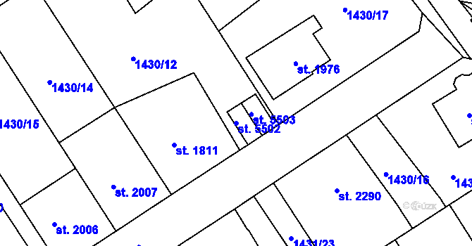 Parcela st. 5502 v KÚ Beroun, Katastrální mapa