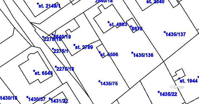 Parcela st. 5506 v KÚ Beroun, Katastrální mapa